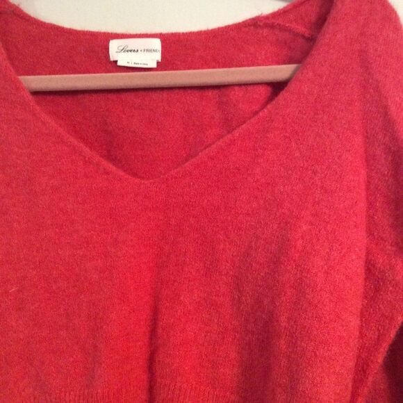 Crop red sweater XS womens CUTE stretch long sleeves Revolve Lovers + Friends - Picture 2 of 5